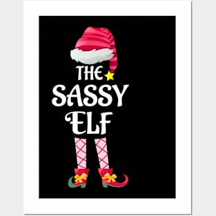 The Sassy Elf Christmas Matching Pajama Family Party Gift Posters and Art